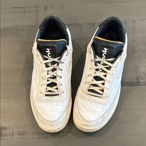 Reebok x Victoria Beckham Club C Suede Trimmed Leather White and Black Sneakers